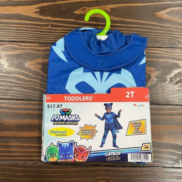 NEW 3Pc 2T PJ Masks Boys Fabric Blue CATBOY Halloween Costume - Picture 2 of 6